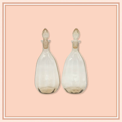 Pair of Amber Yellow Venini Glass Bottles - Galleria Fossi 33