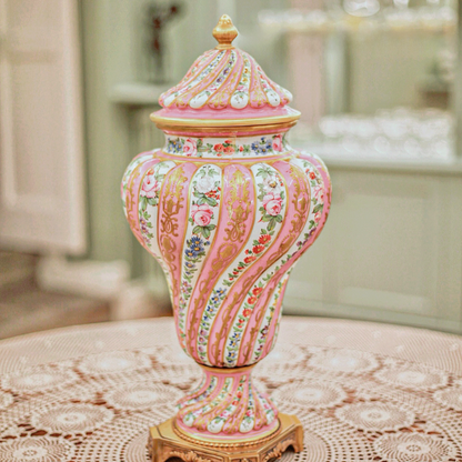 French Bronzed Porcelain Potiche