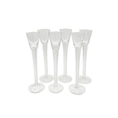 Set of 6 Vintage Danish Twist Shot Glasses