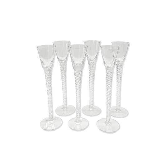 Set of 6 Vintage Danish Twist Shot Glasses
