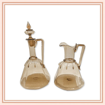 Venini Straw-colored Glass Carafes